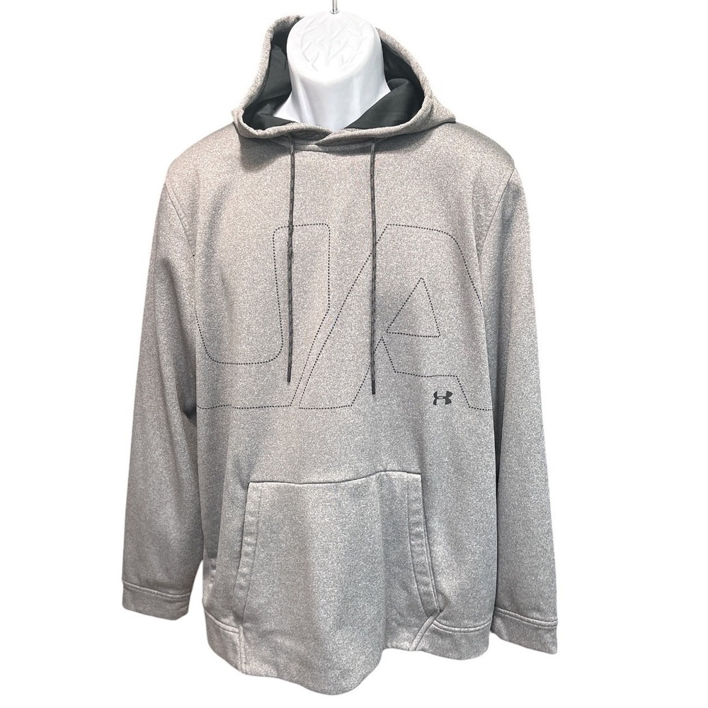 Under Armour Loose Fit Coldgear Gray Hoodie, XL, Athletic Performance Casual